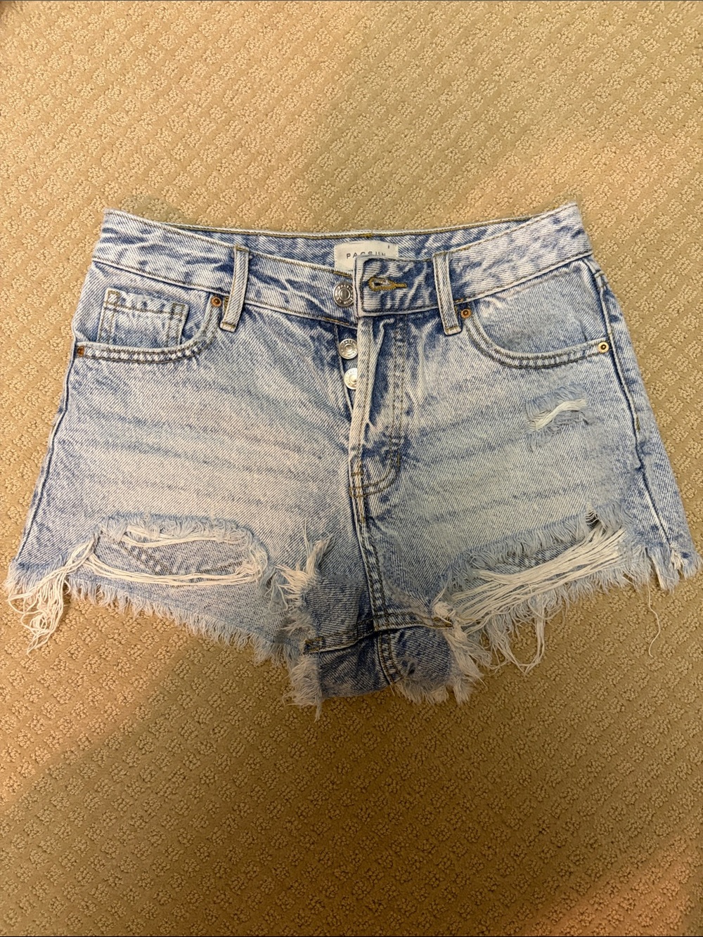 PacSun Light Wash Distressed Denim Cutoff Shorts